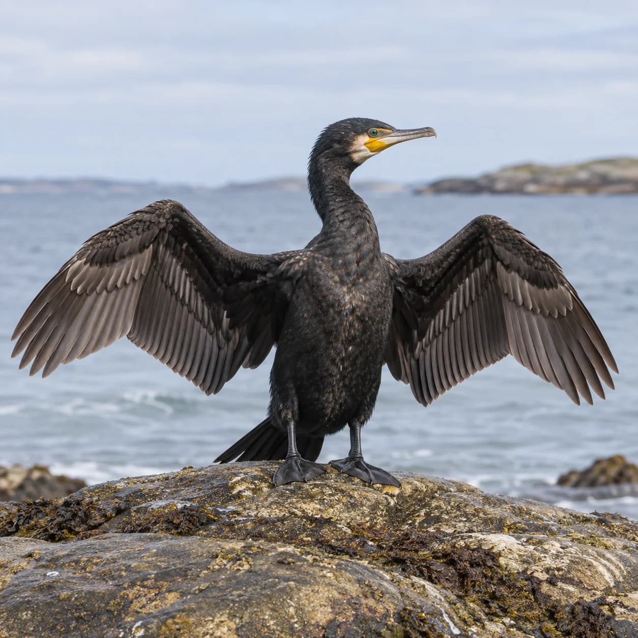 Photo réaliste: Coloriage de grand cormoran