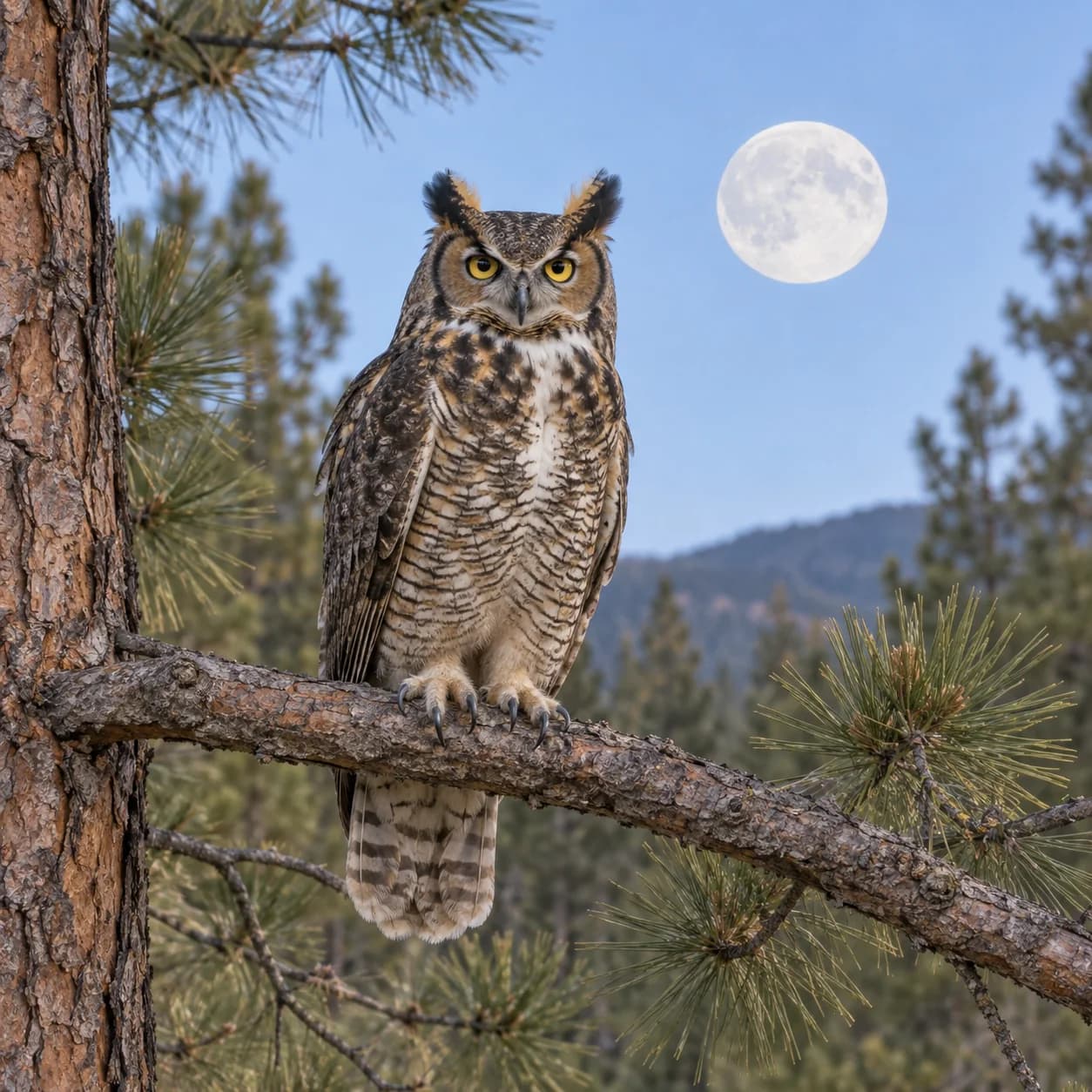 Realistic source: Great horned owl coloring page