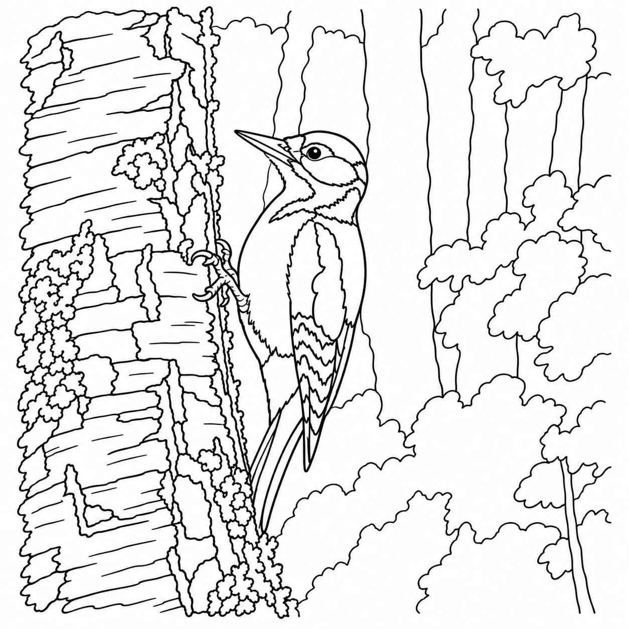 Coloriage: Coloriage de pic épeiche