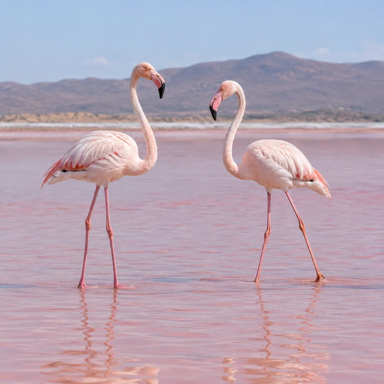 Photo réaliste: Coloriage de flamants roses
