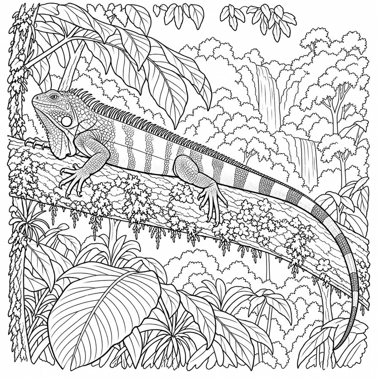 Coloriage: Coloriage d'iguane vert