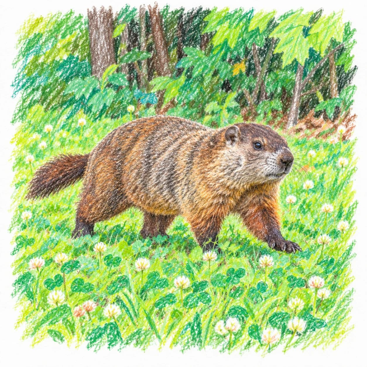 Modèle colorié: Coloriage de marmotte commune
