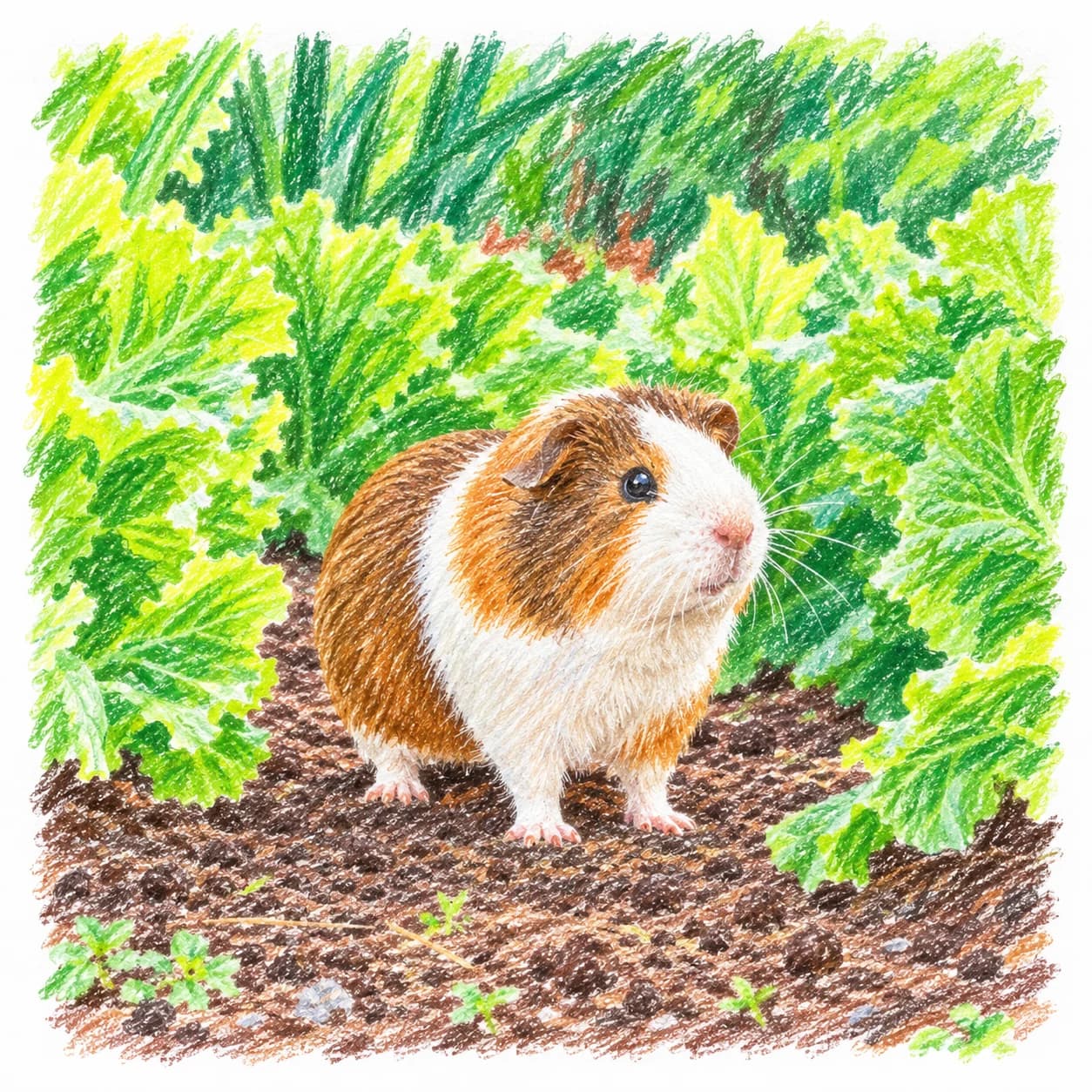 Modèle colorié: Coloriage de cochon d'Inde