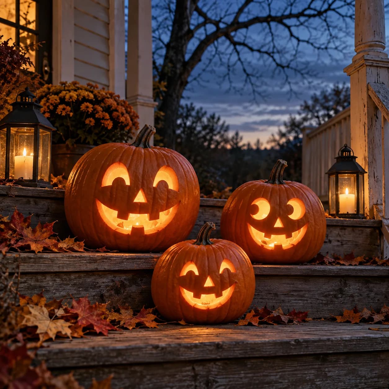 Photo réaliste: Citrouilles d’Halloween : coloriage au numéro à imprimer