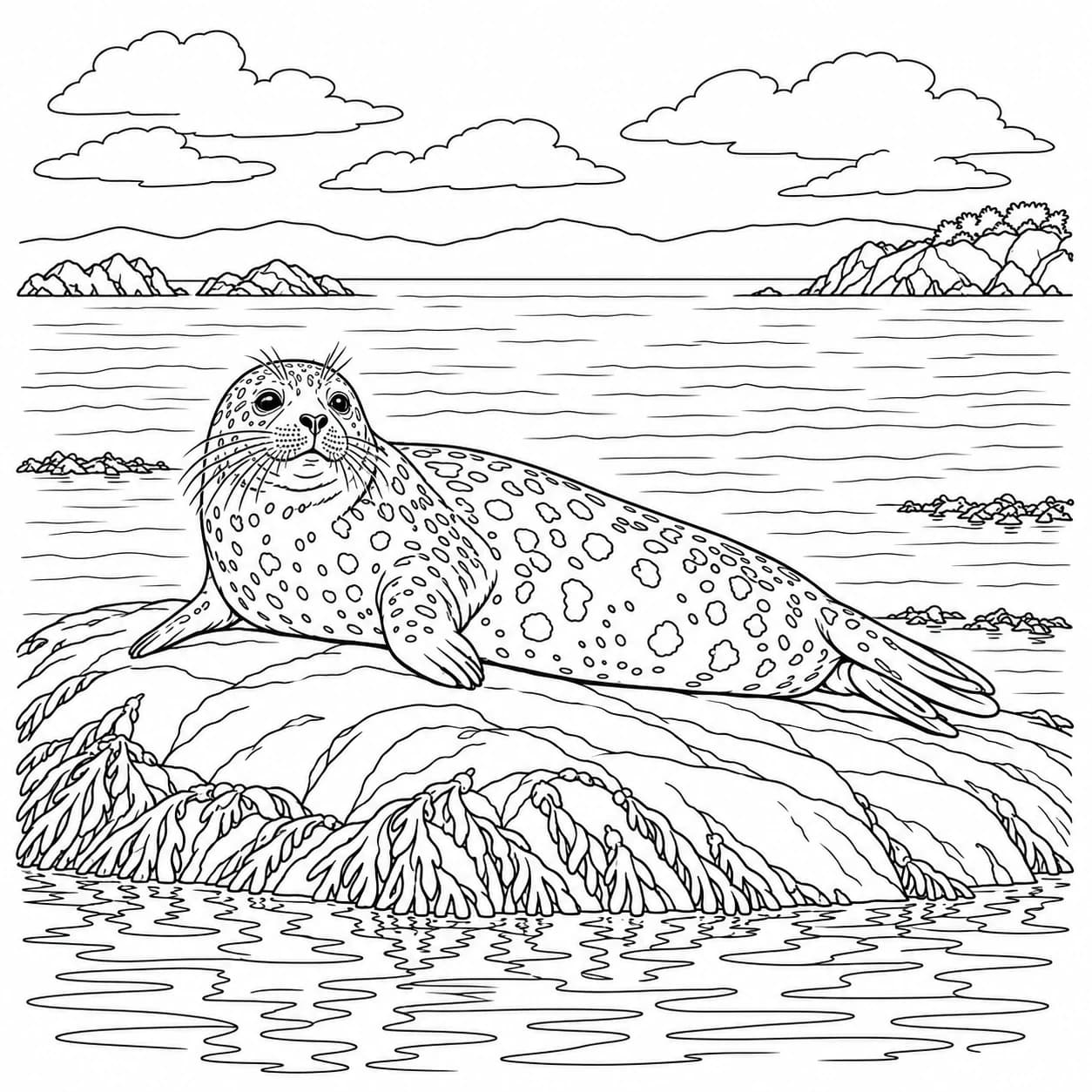 Coloriage: Coloriage de phoque commun