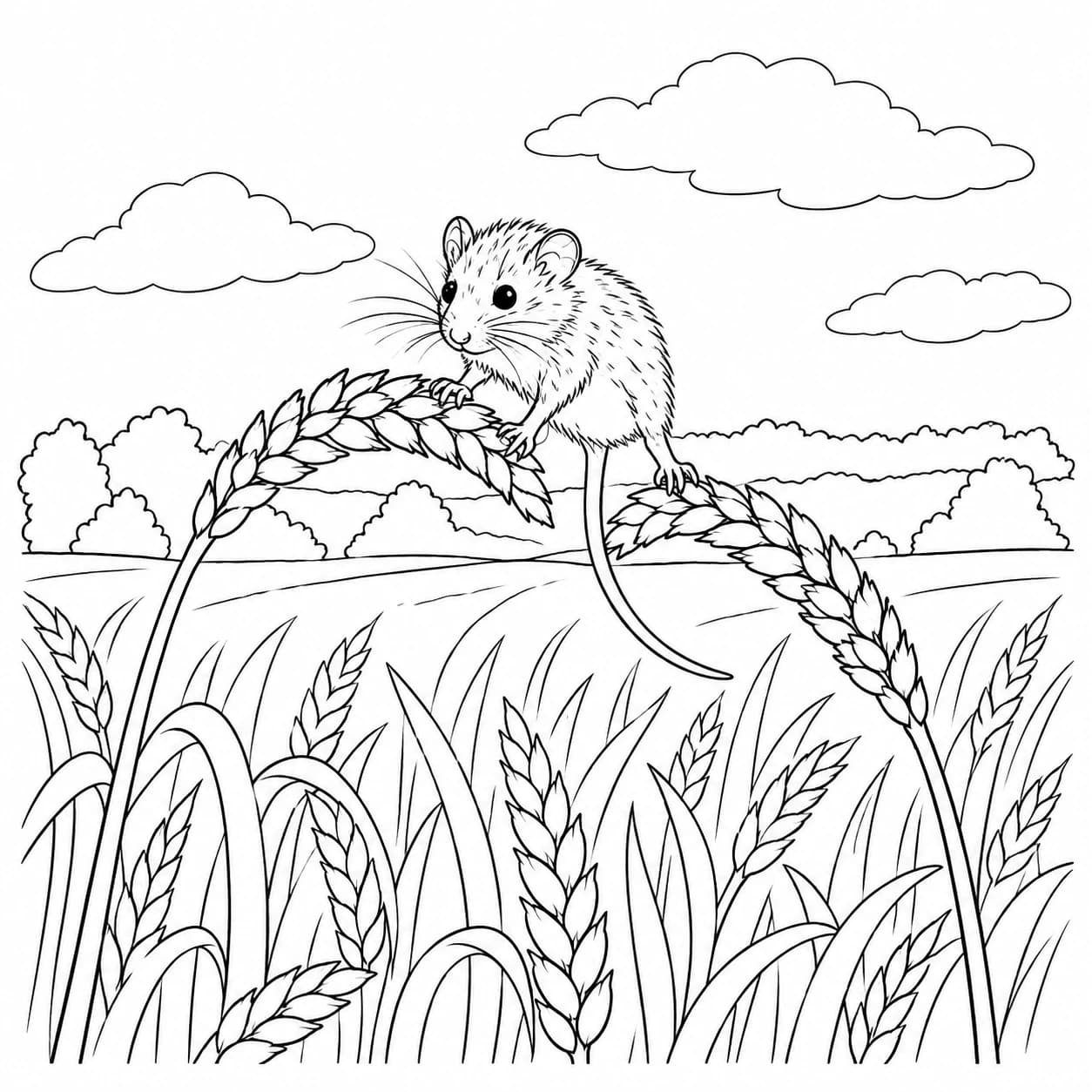 Coloring: Harvest mouse coloring page