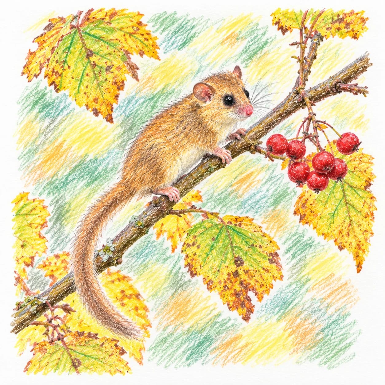 Modèle colorié: Coloriage de muscardin
