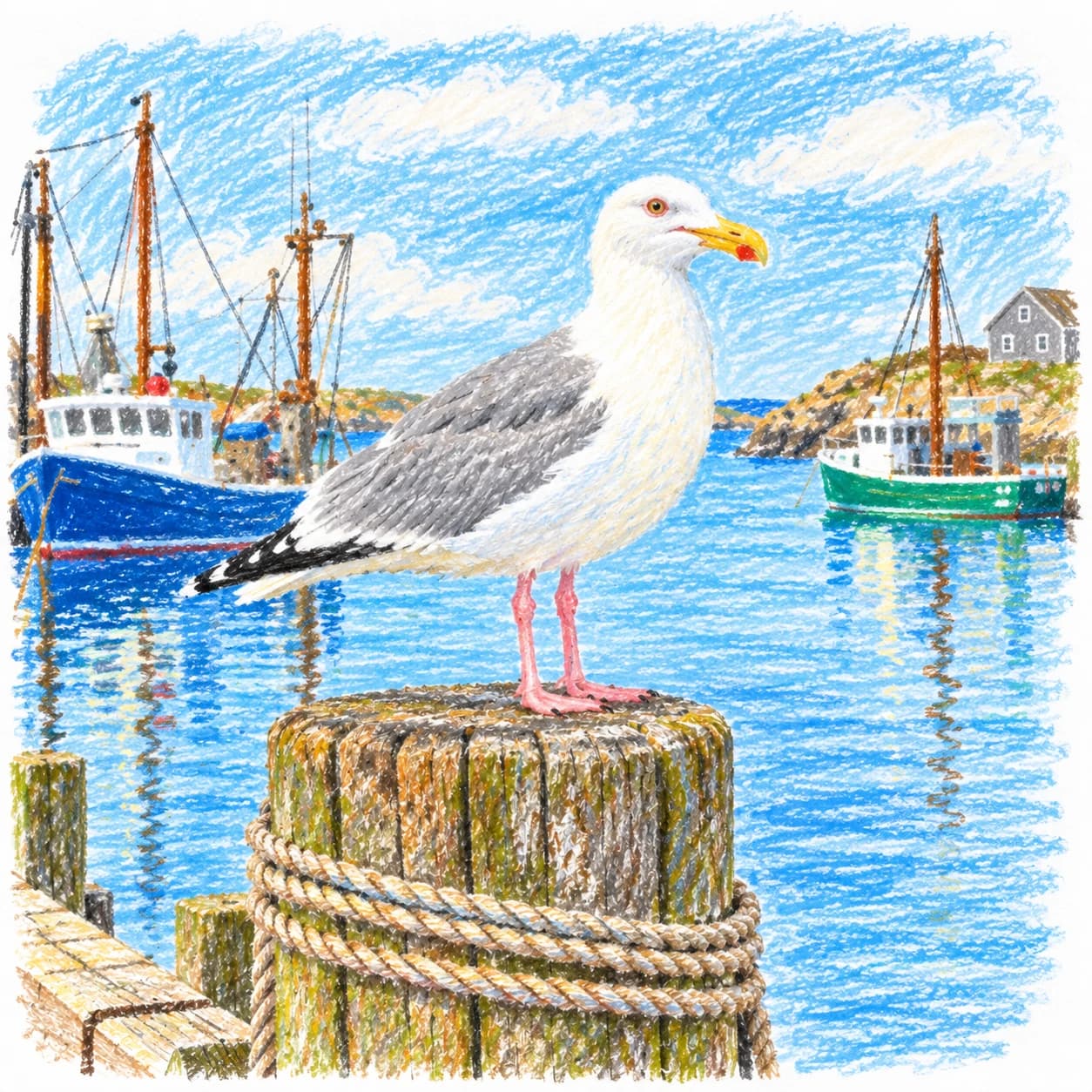 Modèle colorié: Coloriage de goéland