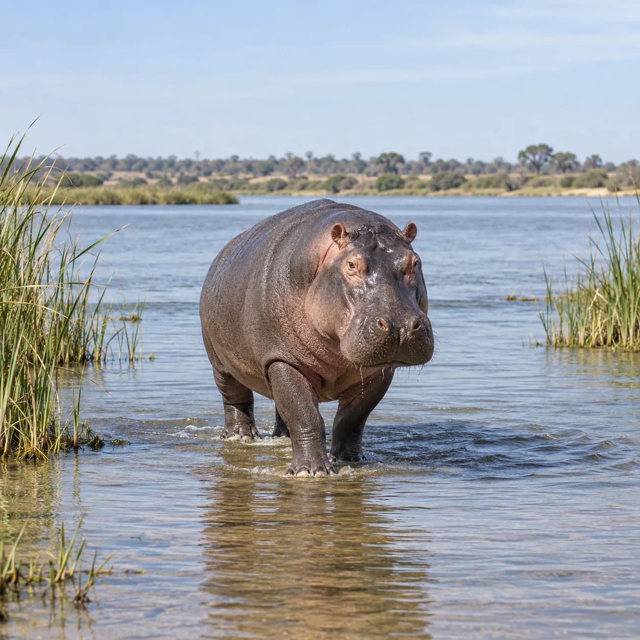 Realistic source: Hippopotamus coloring page