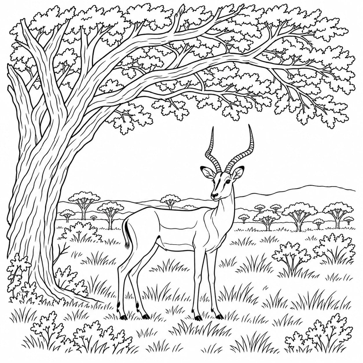 Coloriage: Coloriage d'impala