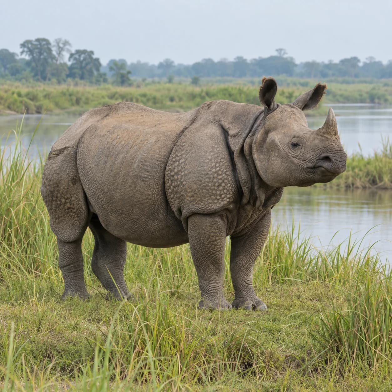Photo réaliste: Coloriage de rhinocéros indien