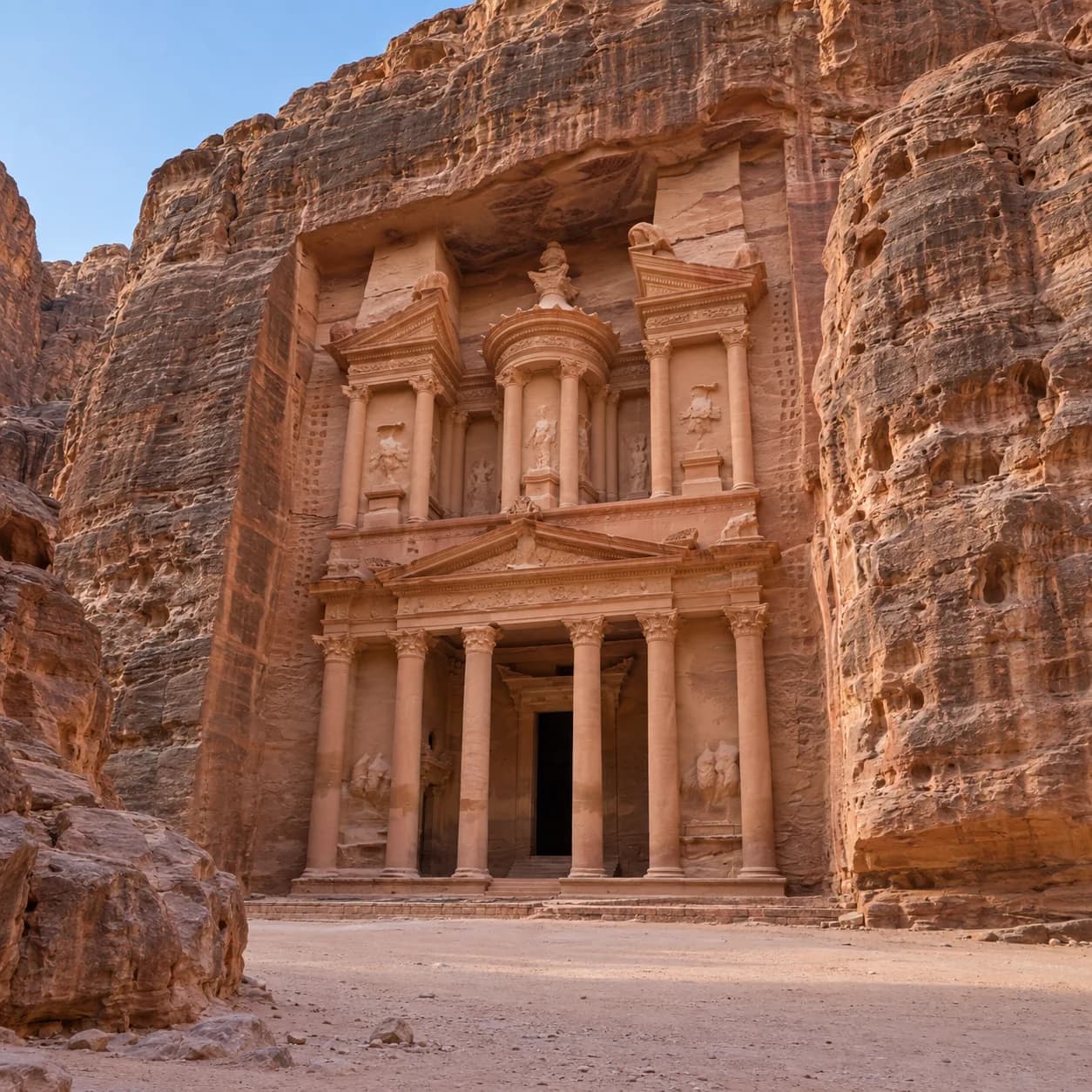 Photo réaliste: Coloriage de la Jordanie : le Trésor de Pétra