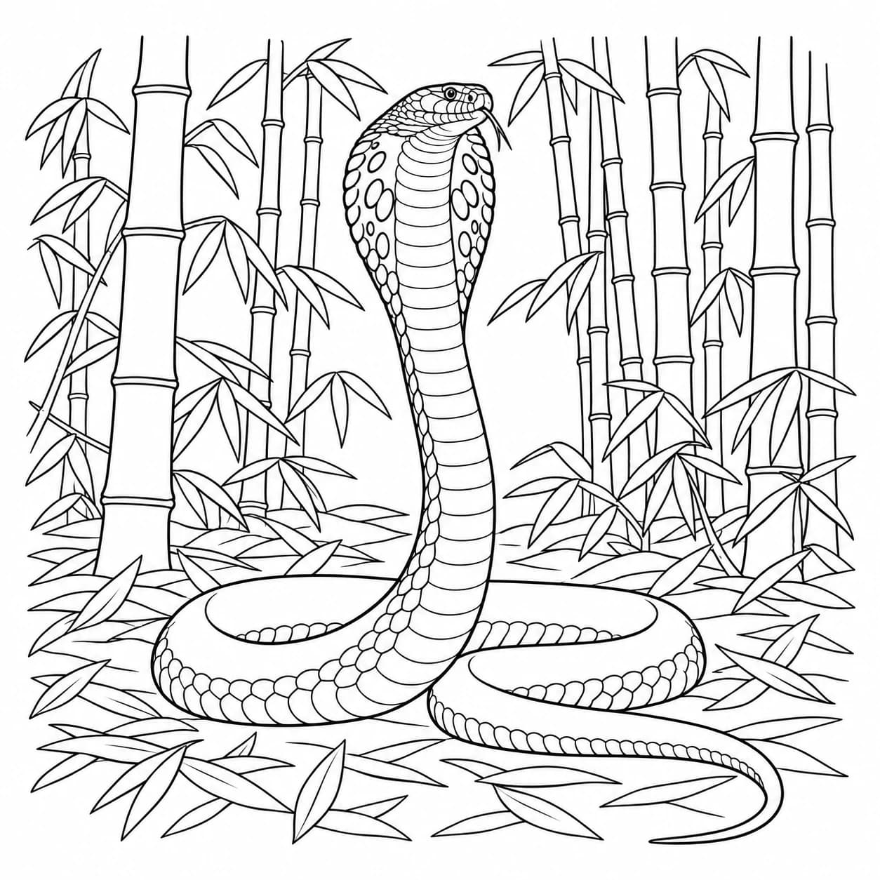 Coloriage: Coloriage de cobra royal
