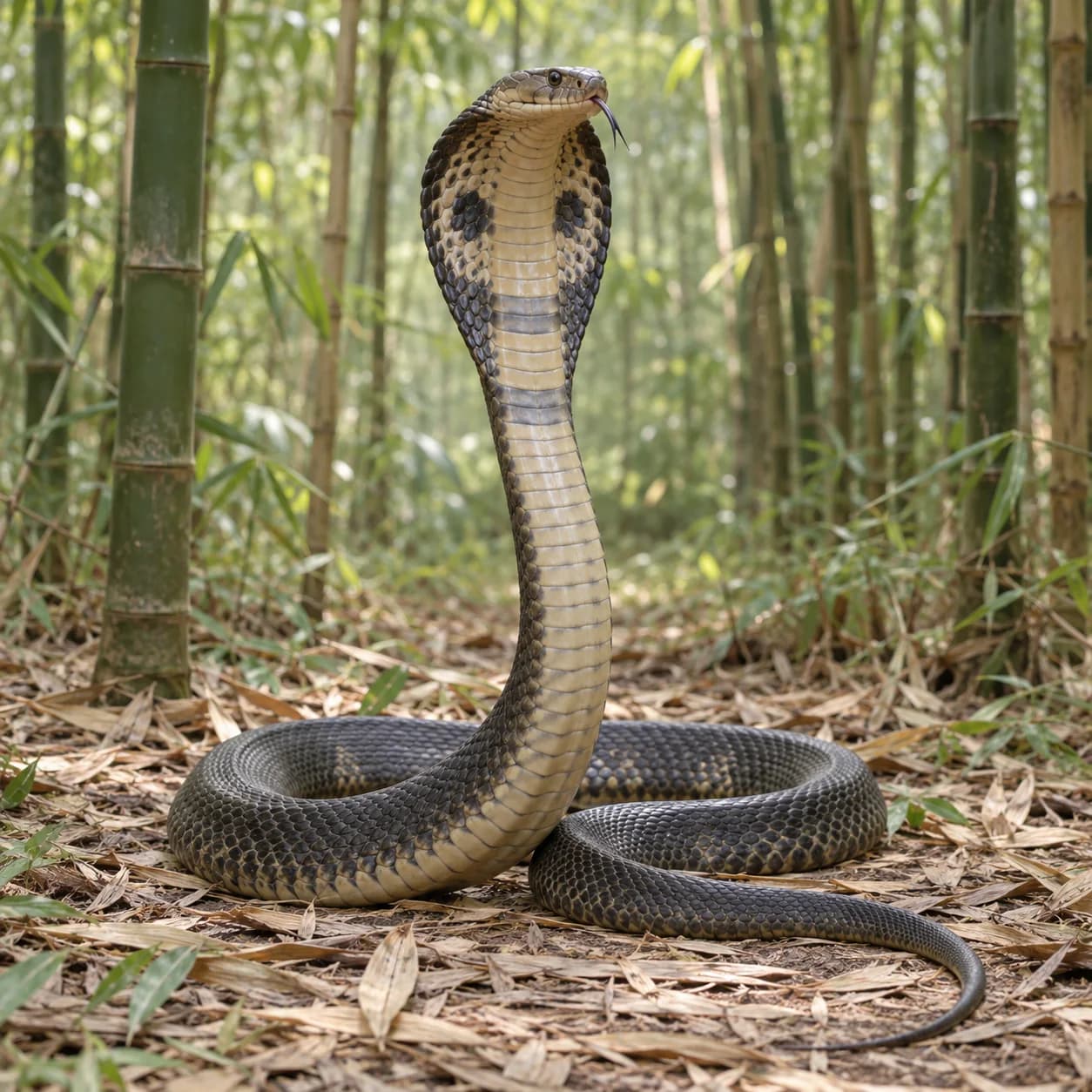 Realistic source: King cobra coloring page