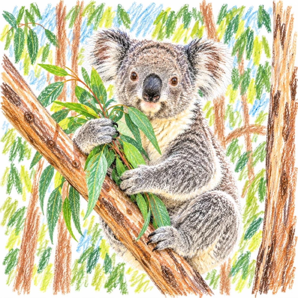 Modèle colorié: Coloriage de koala