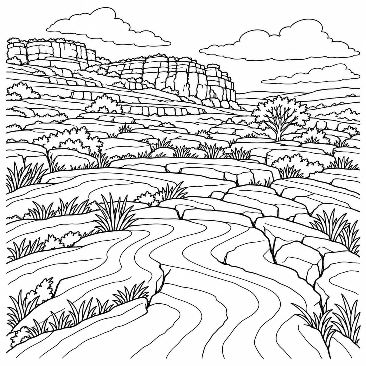 Coloring: Limestone karst patterned ground coloring page