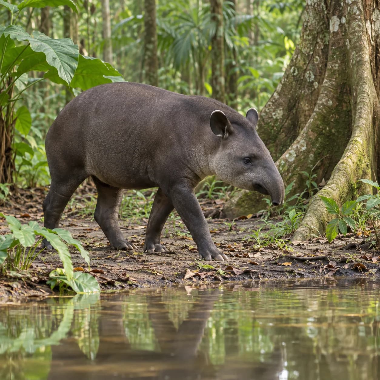 Realistic source: Lowland tapir coloring page