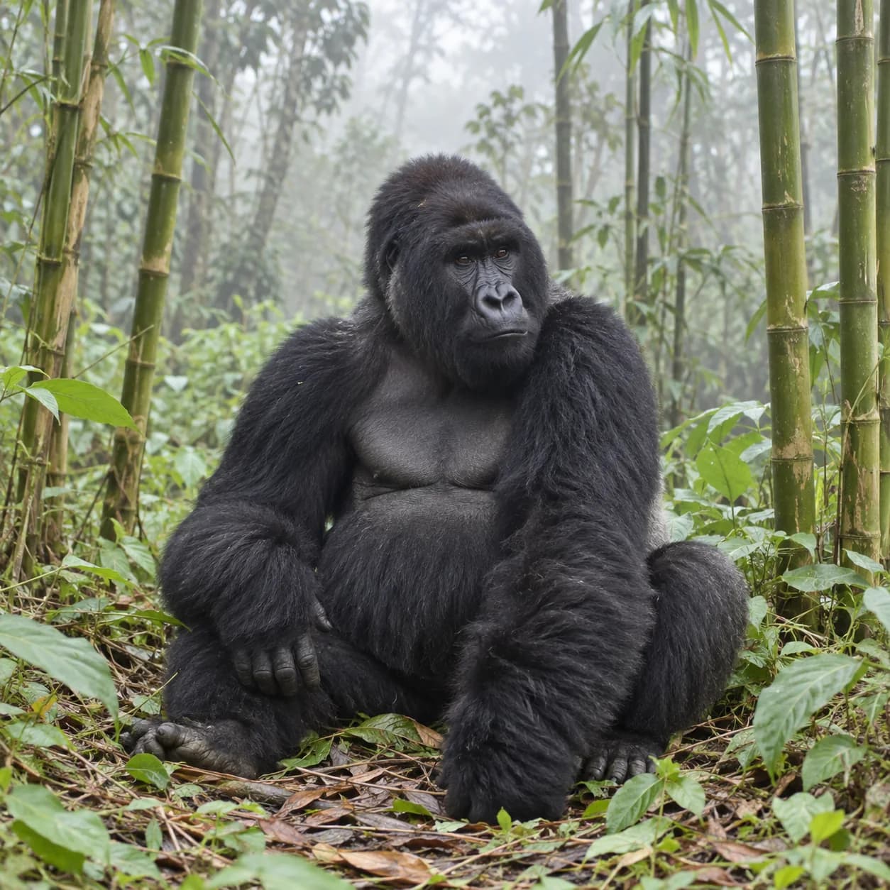 Realistic source: Mountain gorilla coloring page