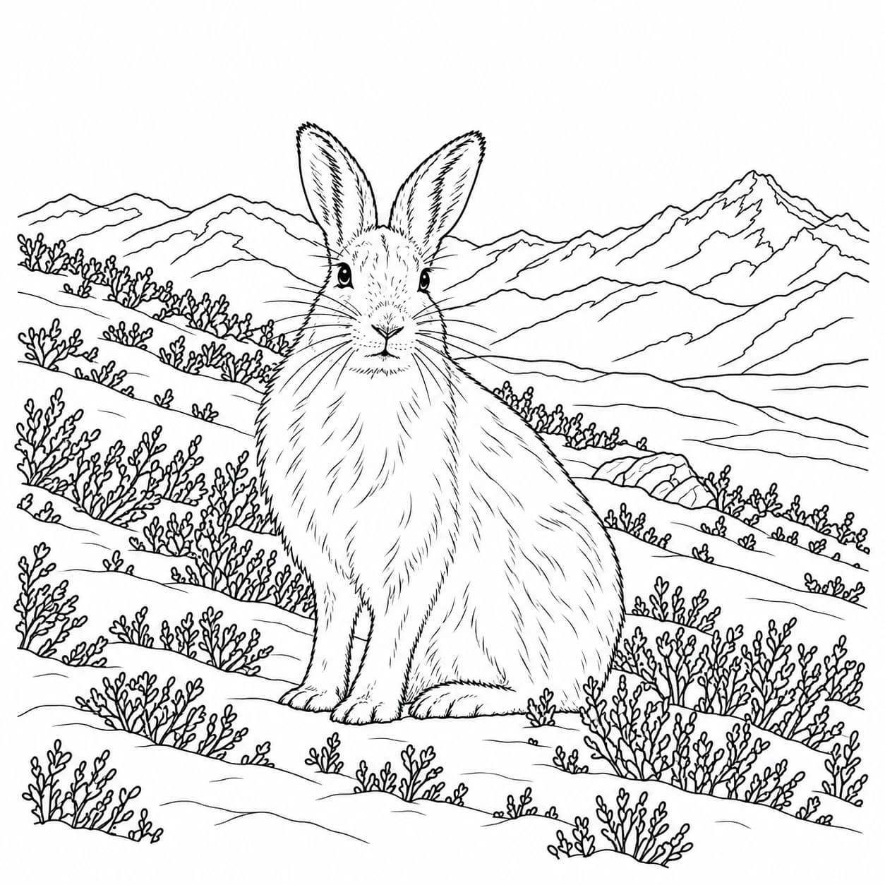Coloriage: Coloriage de lièvre variable