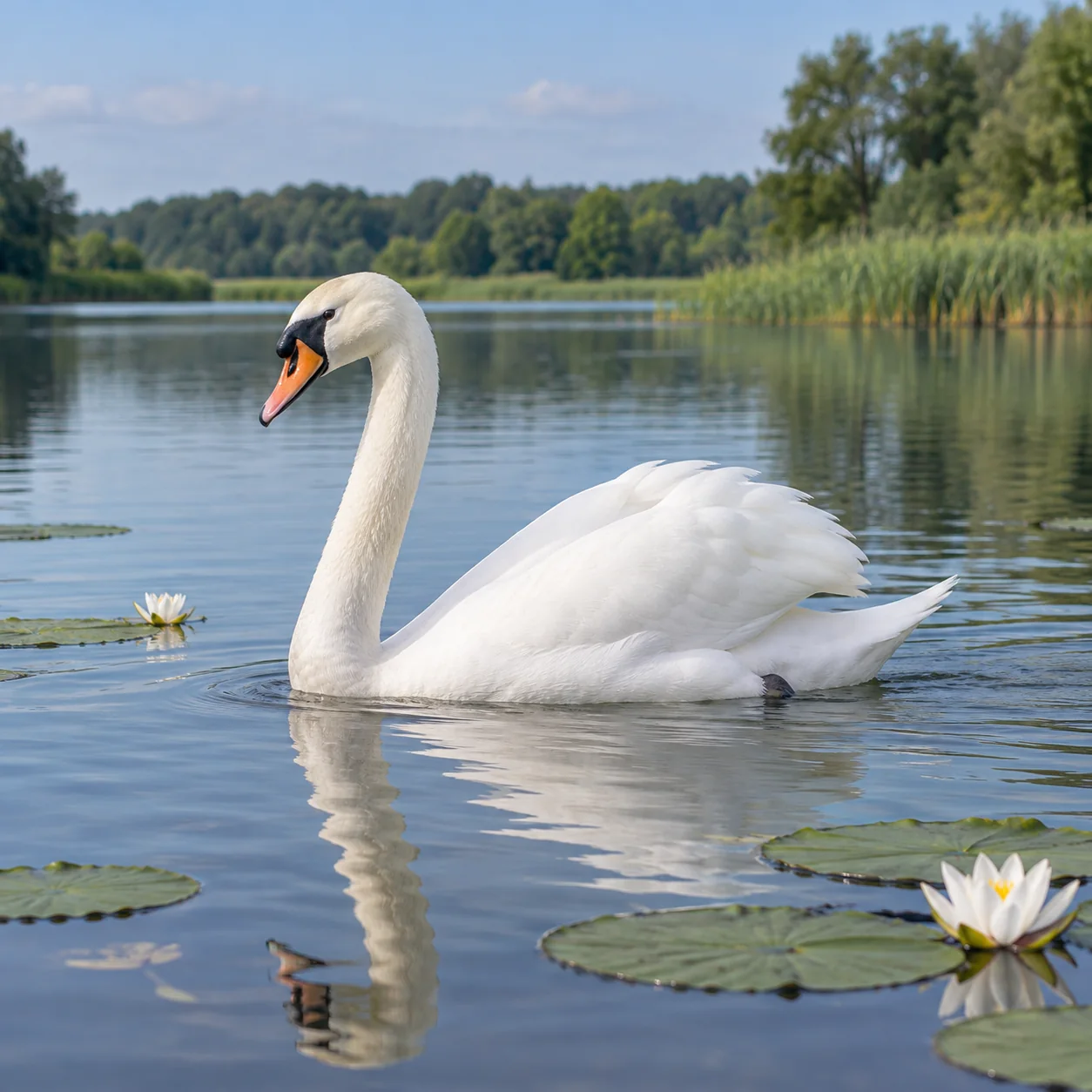 Photo réaliste: Coloriage de cygne tuberculé