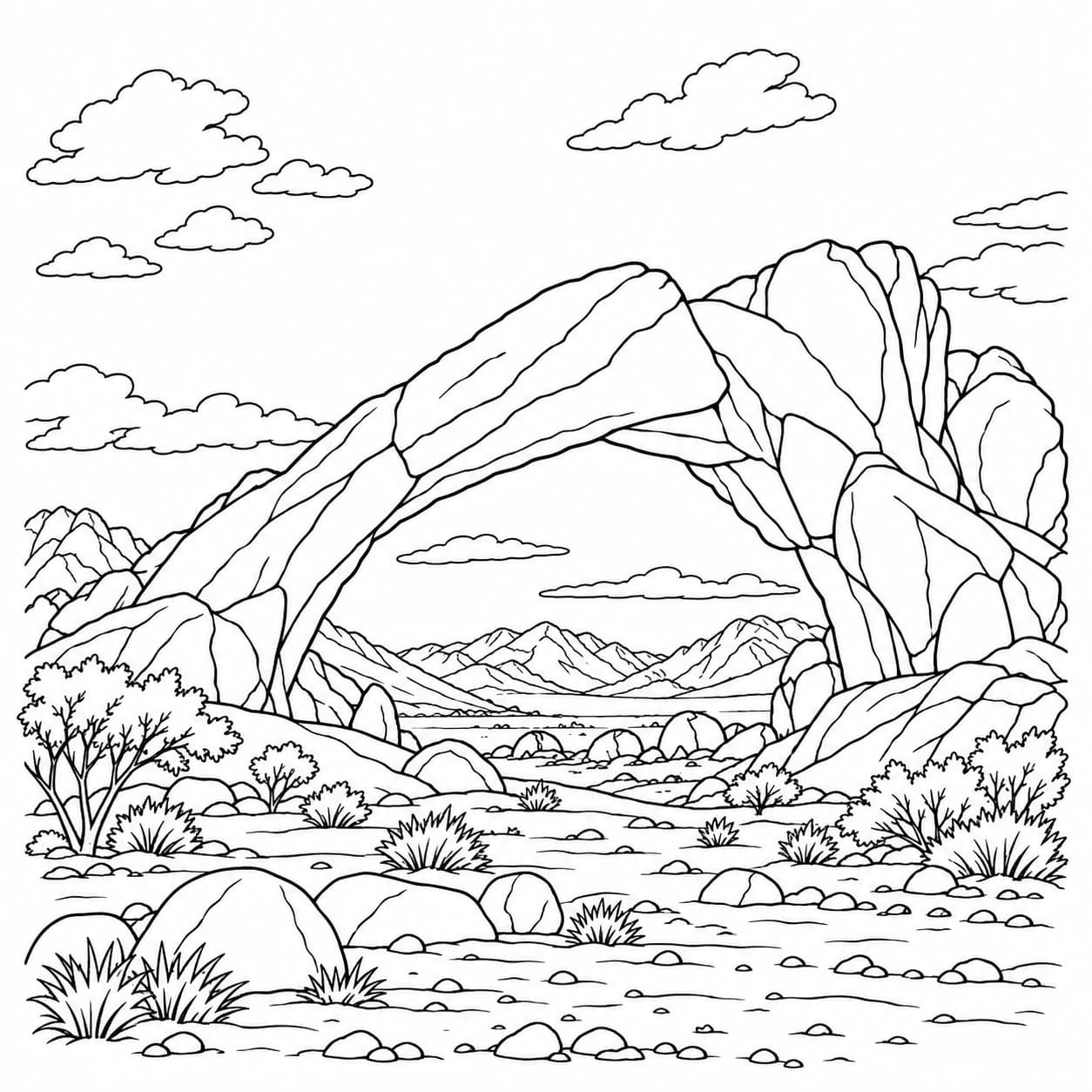 Coloriage: Coloriage du désert du Namib : arche naturelle