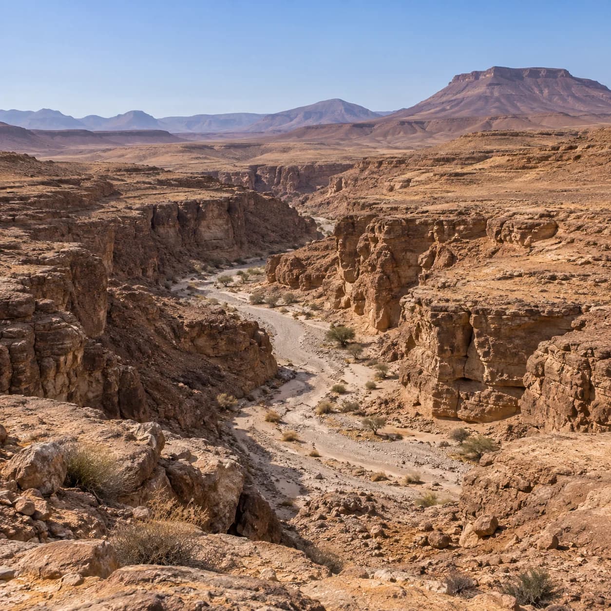 Realistic source: Namib Desert winding gorge coloring page