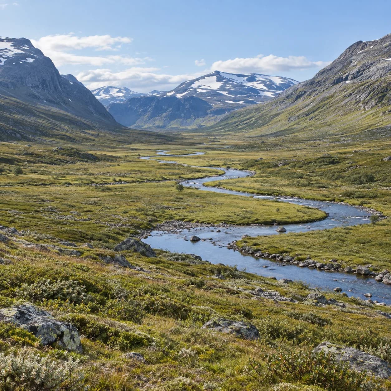 Foto realista: Dibujo de las montañas de Noruega para colorear: valle de altura