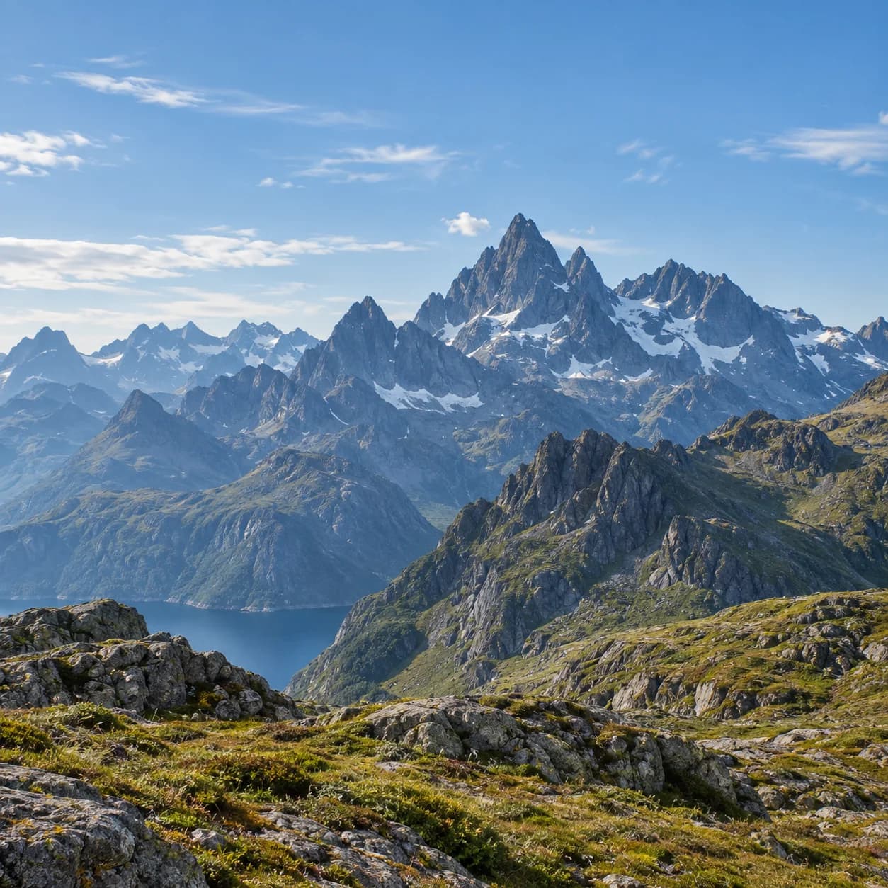 Realistic source: Norwegian mountains jagged peaks coloring page