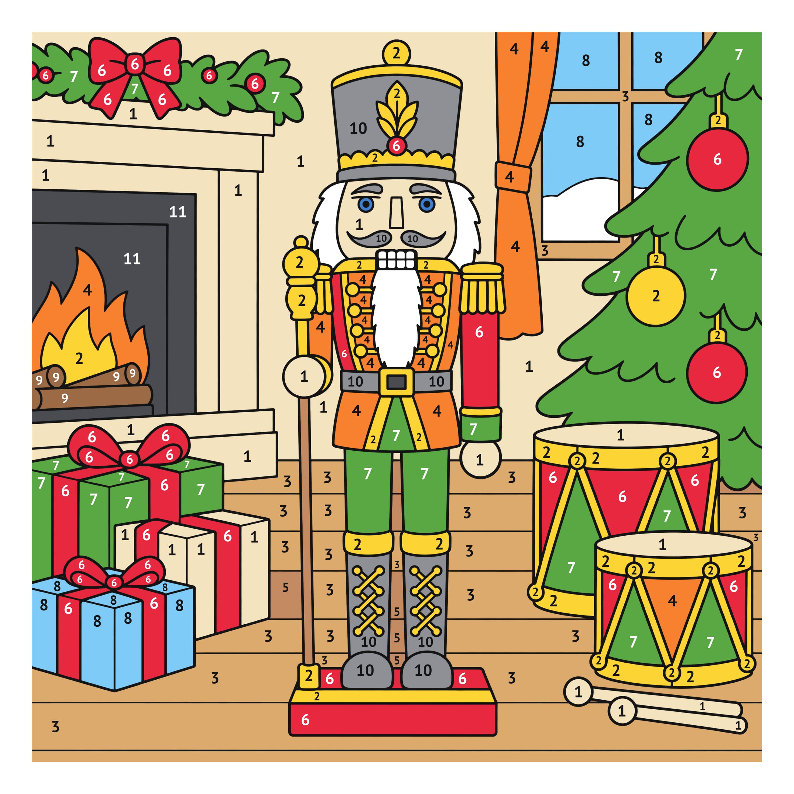 Colored model: Nutcracker color by number printable