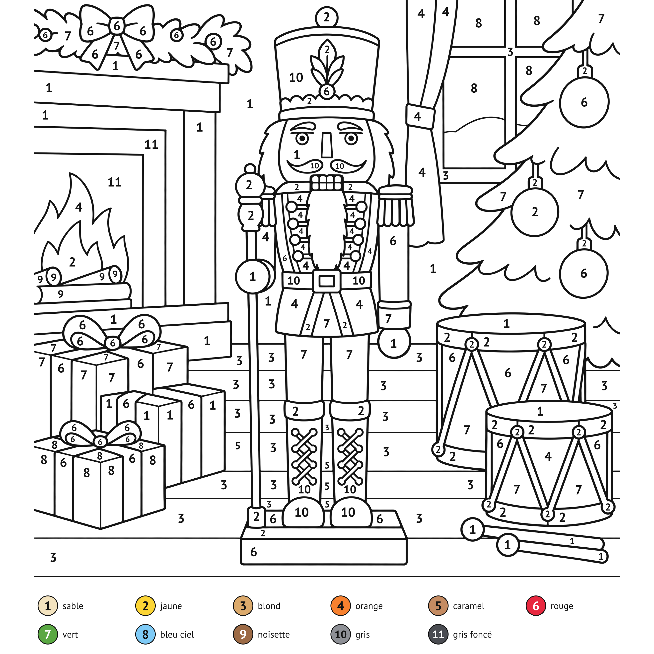 Au numéro: Casse-noisette : coloriage au numéro à imprimer