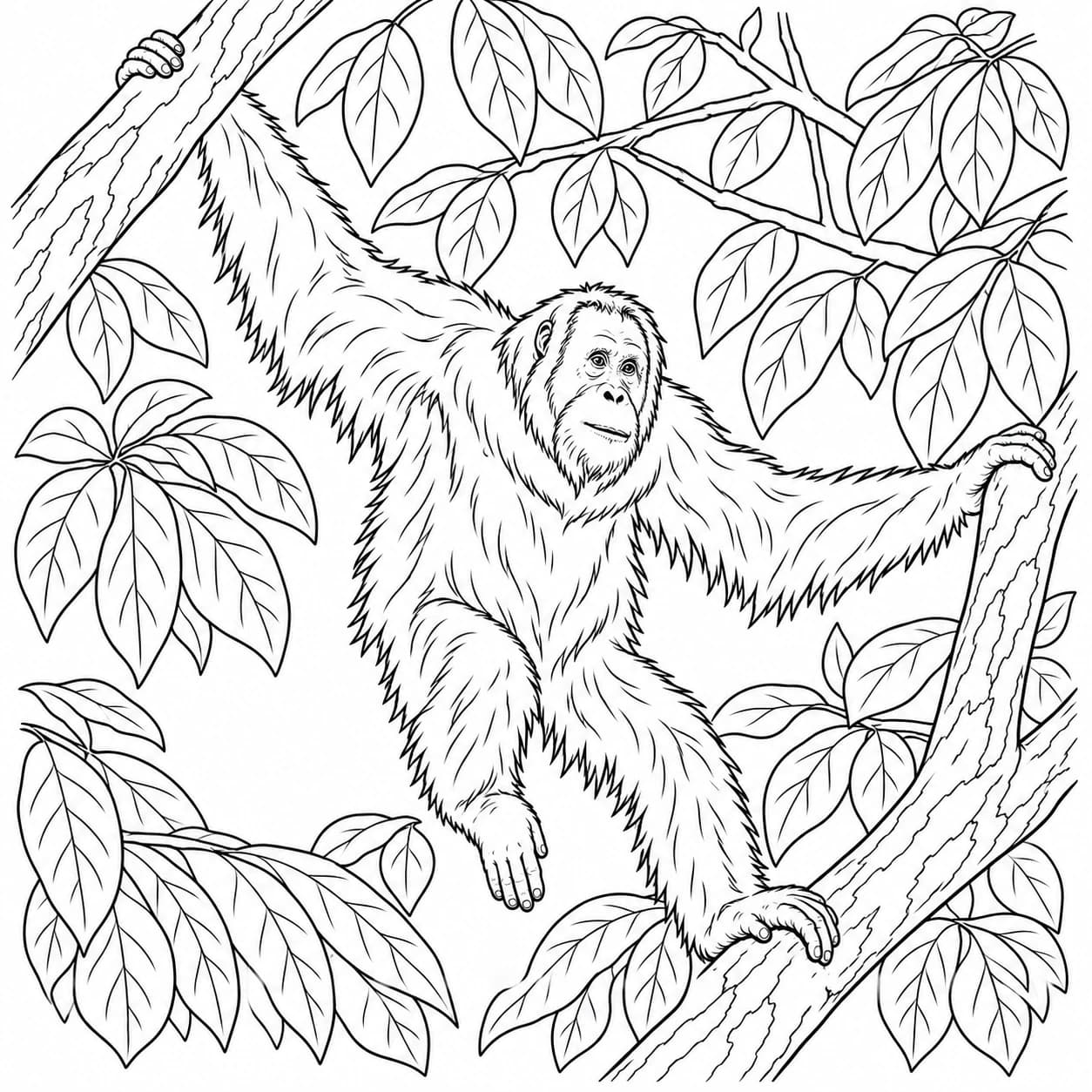 Coloring: Orangutan coloring page