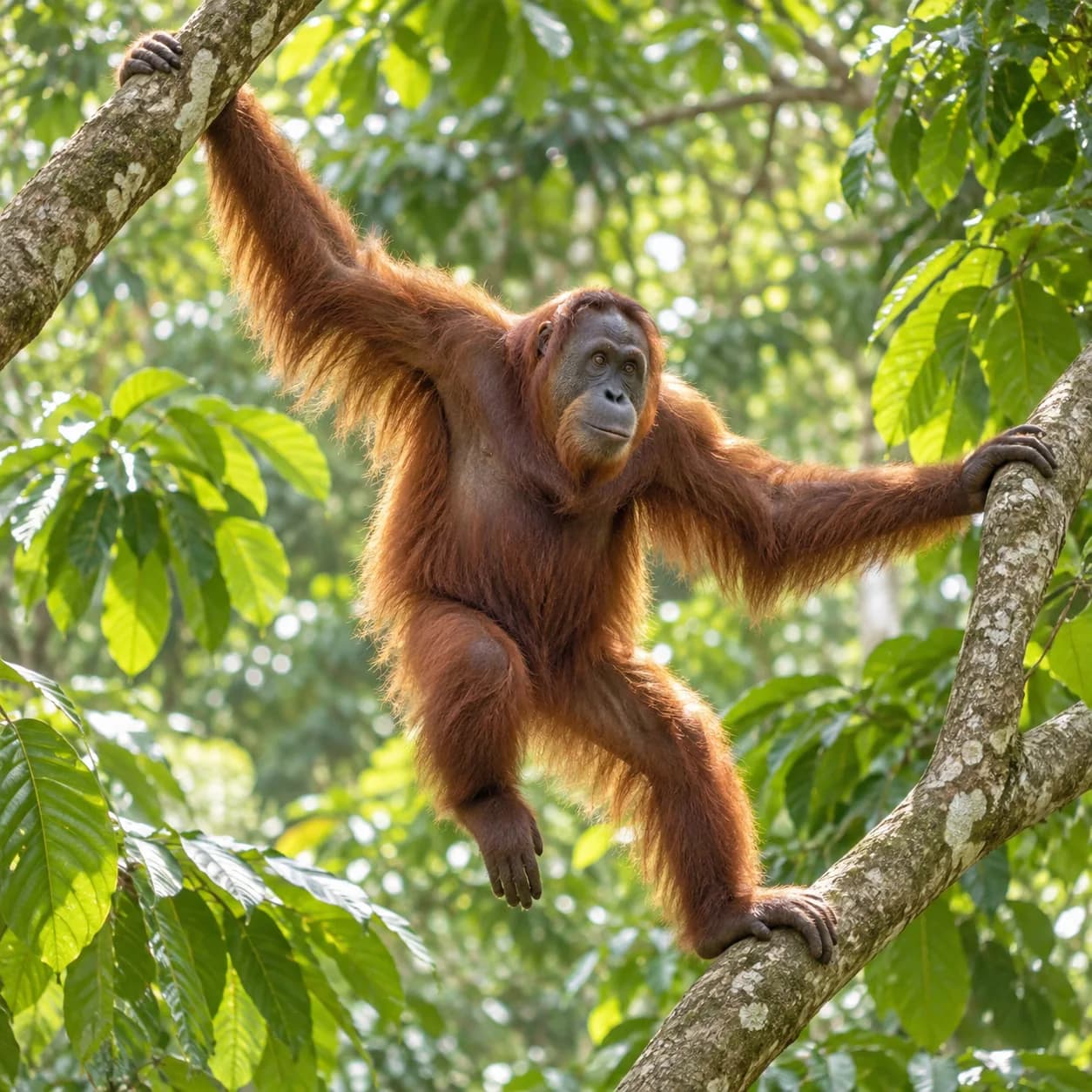 Realistic source: Orangutan coloring page