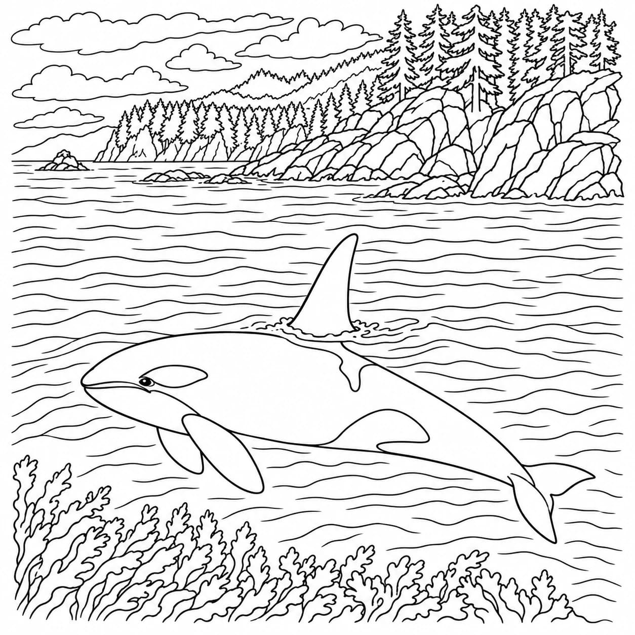 Coloring: Orca coloring page