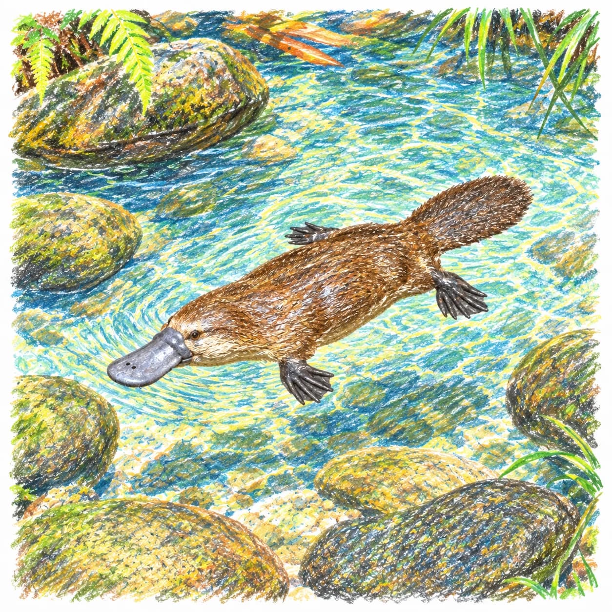 Modèle colorié: Coloriage d'ornithorynque