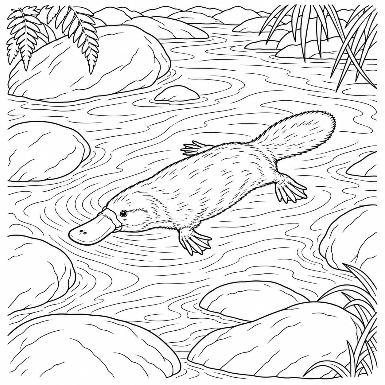 Coloriage: Coloriage d'ornithorynque