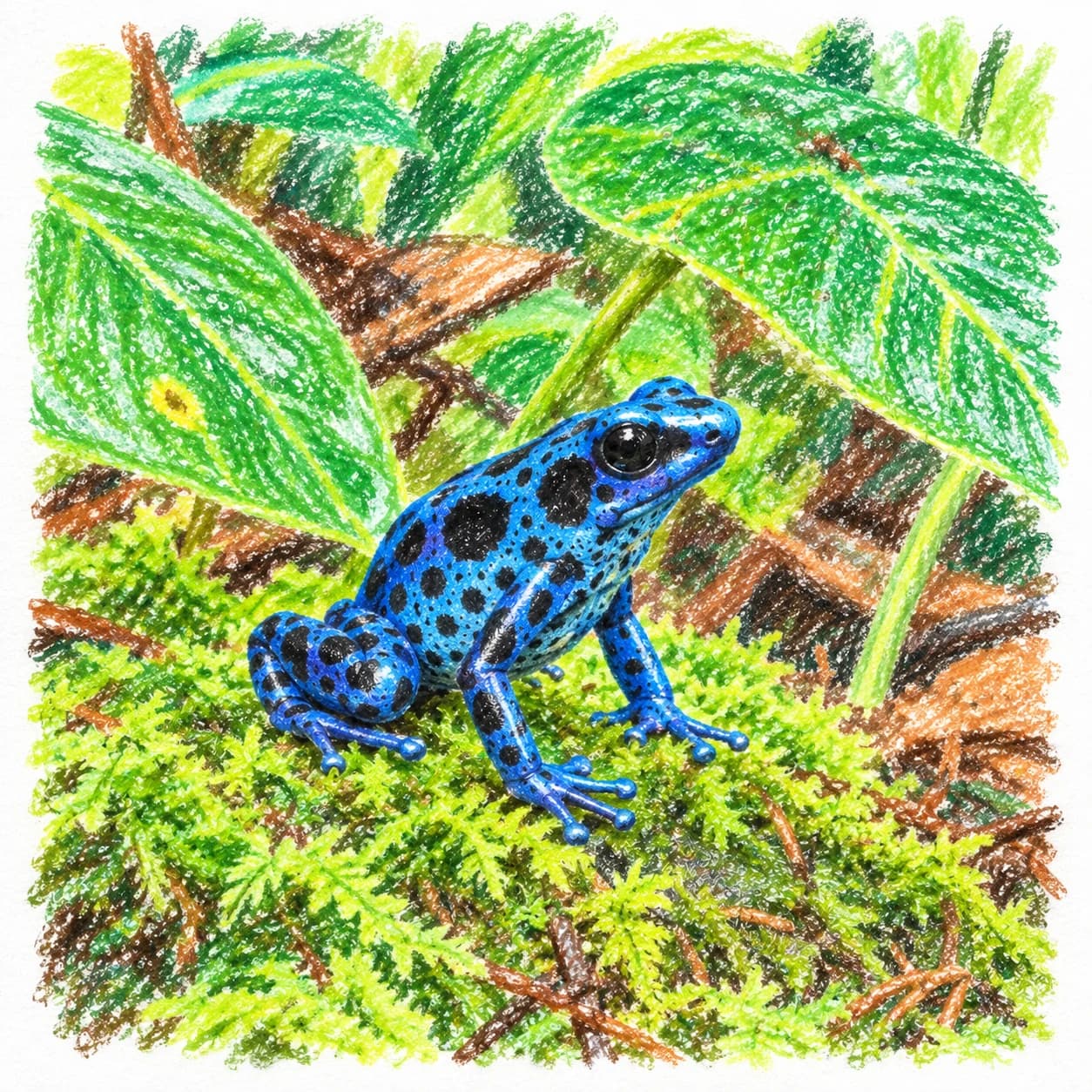 Modèle colorié: Coloriage de dendrobate