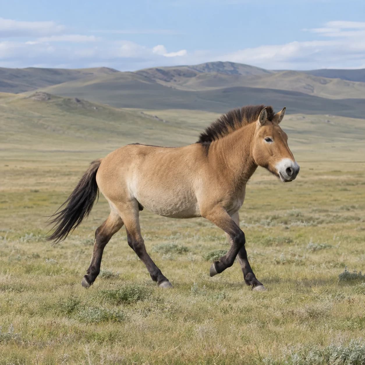 Photo réaliste: Coloriage de cheval de Przewalski