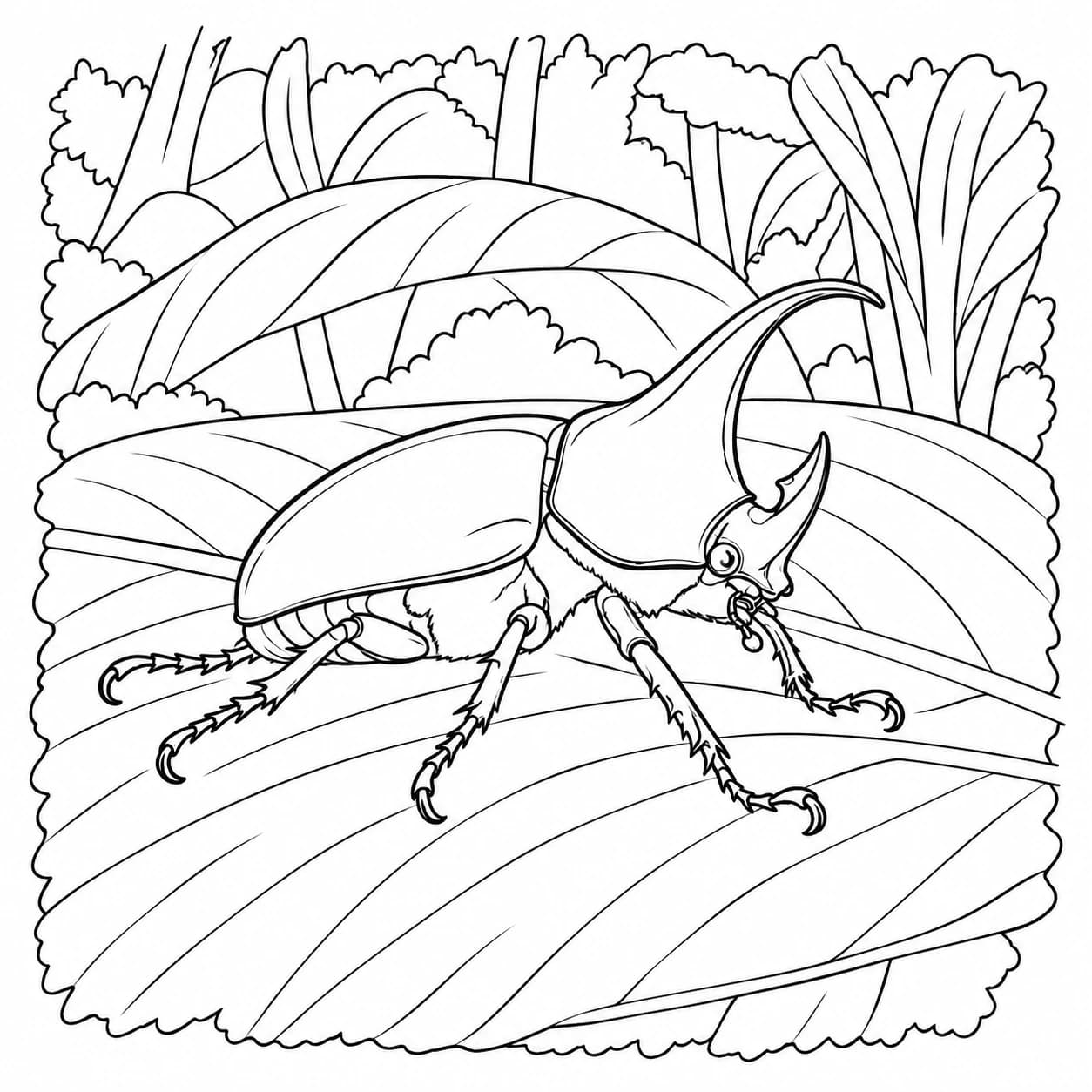 Coloring: Rhinoceros beetle coloring page
