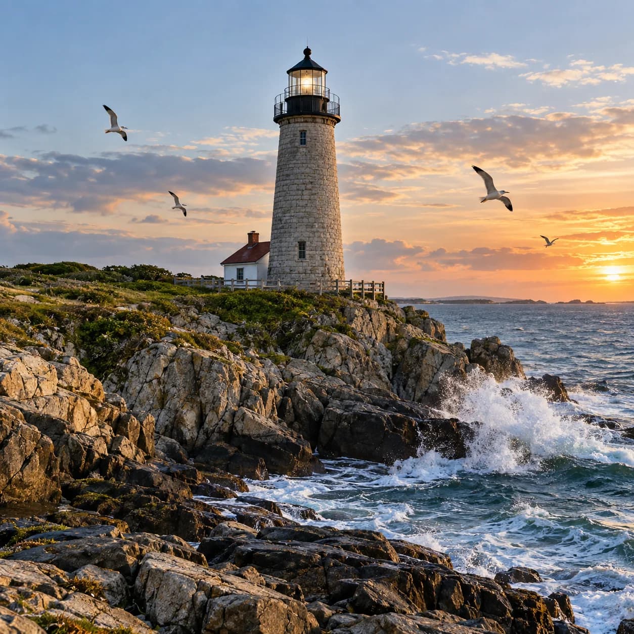 Photo réaliste: Coloriage de phare sur la côte