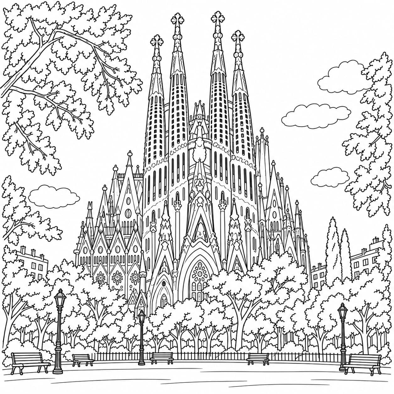 Coloring: Sagrada Família coloring page