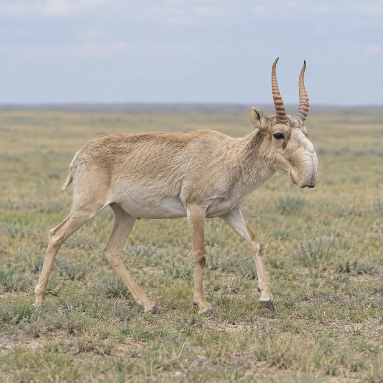 Realistic source: Saiga antelope coloring page