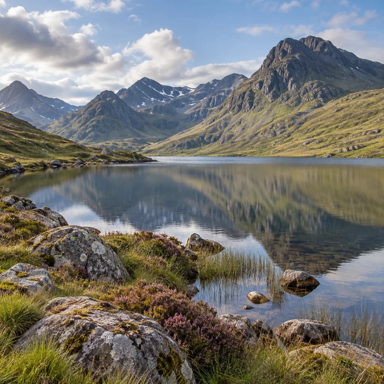Realistic source: Scottish Highlands glacial lake coloring page