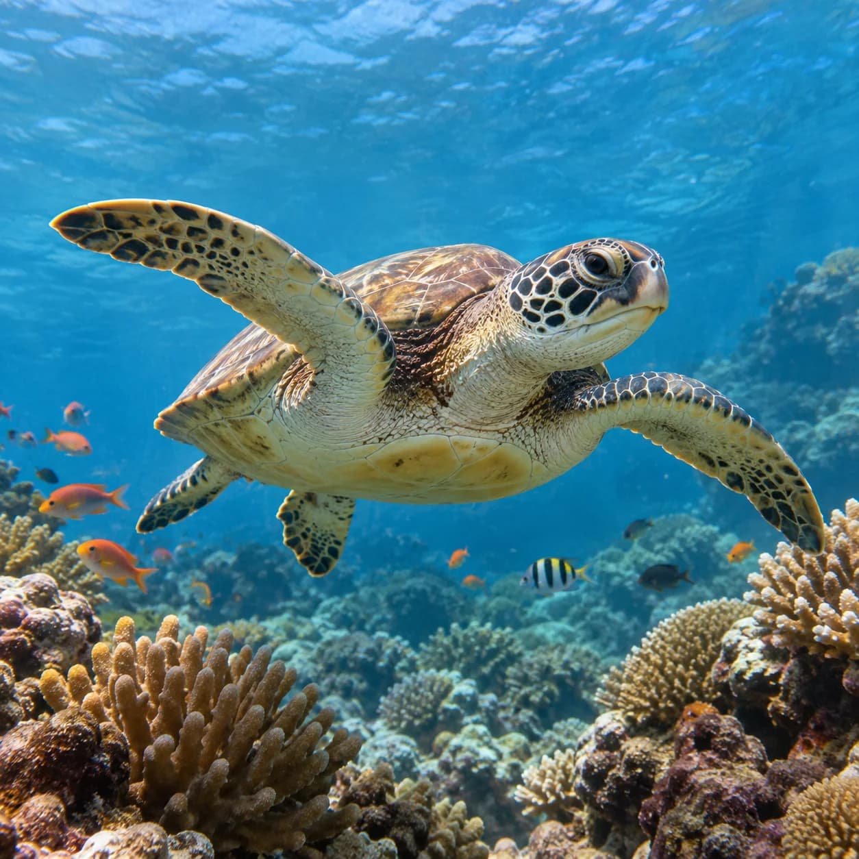 Photo réaliste: Coloriage de tortue marine