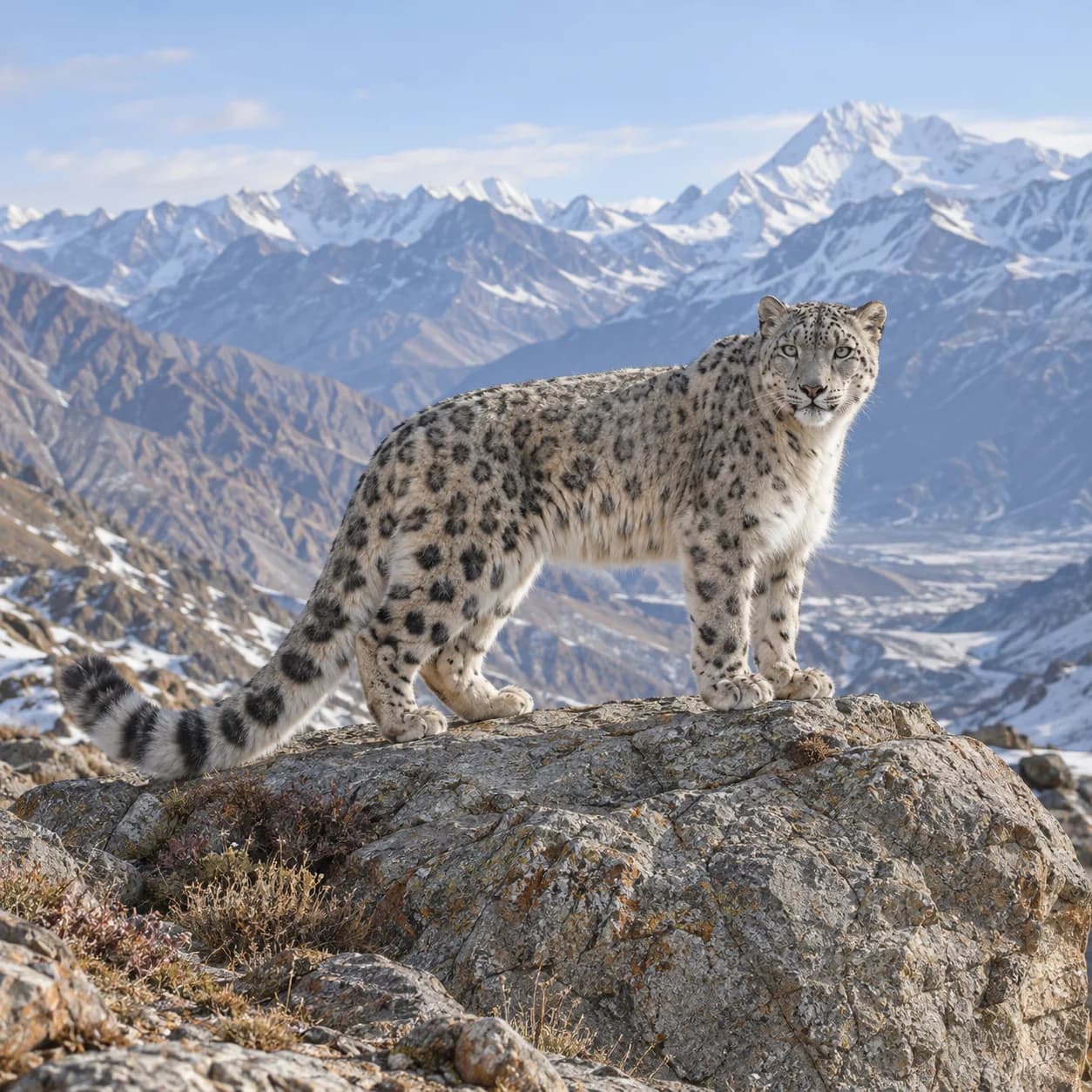 Realistic source: Snow leopard coloring page