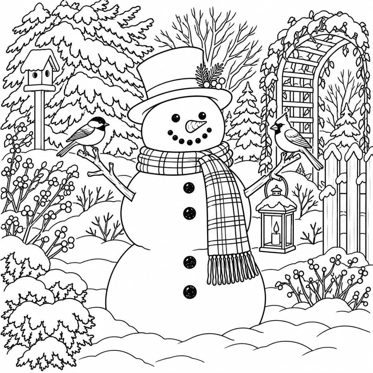 Coloring: Snowman coloring page