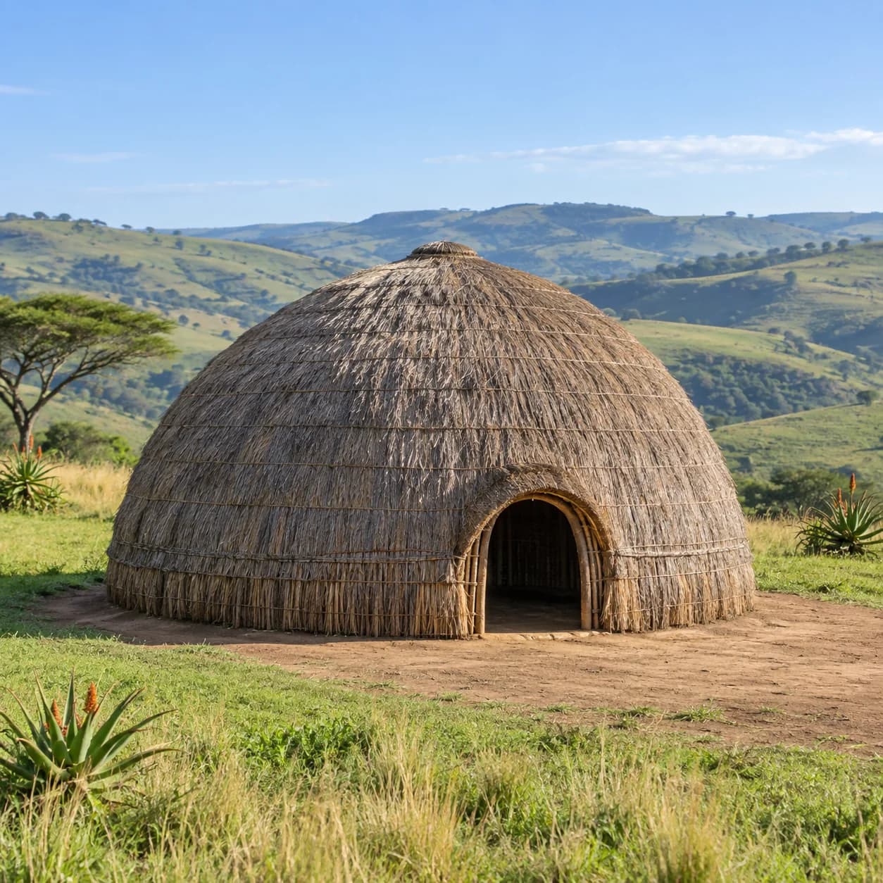 Realistic source: South Africa coloring page: beehive grass hut