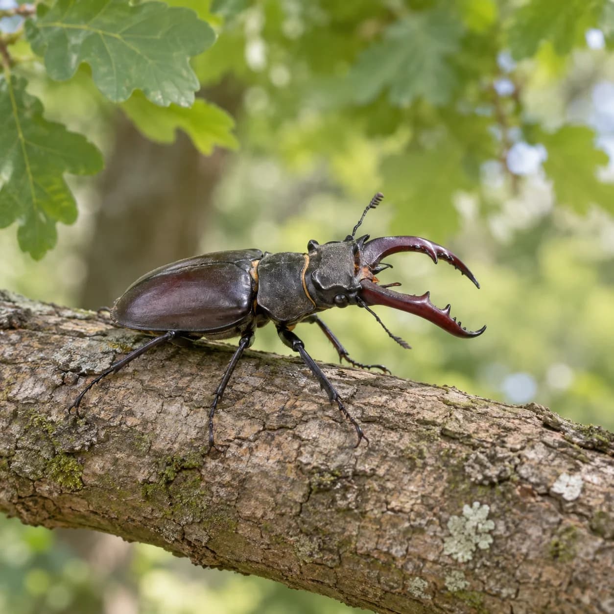 Photo réaliste: Coloriage de lucane cerf-volant