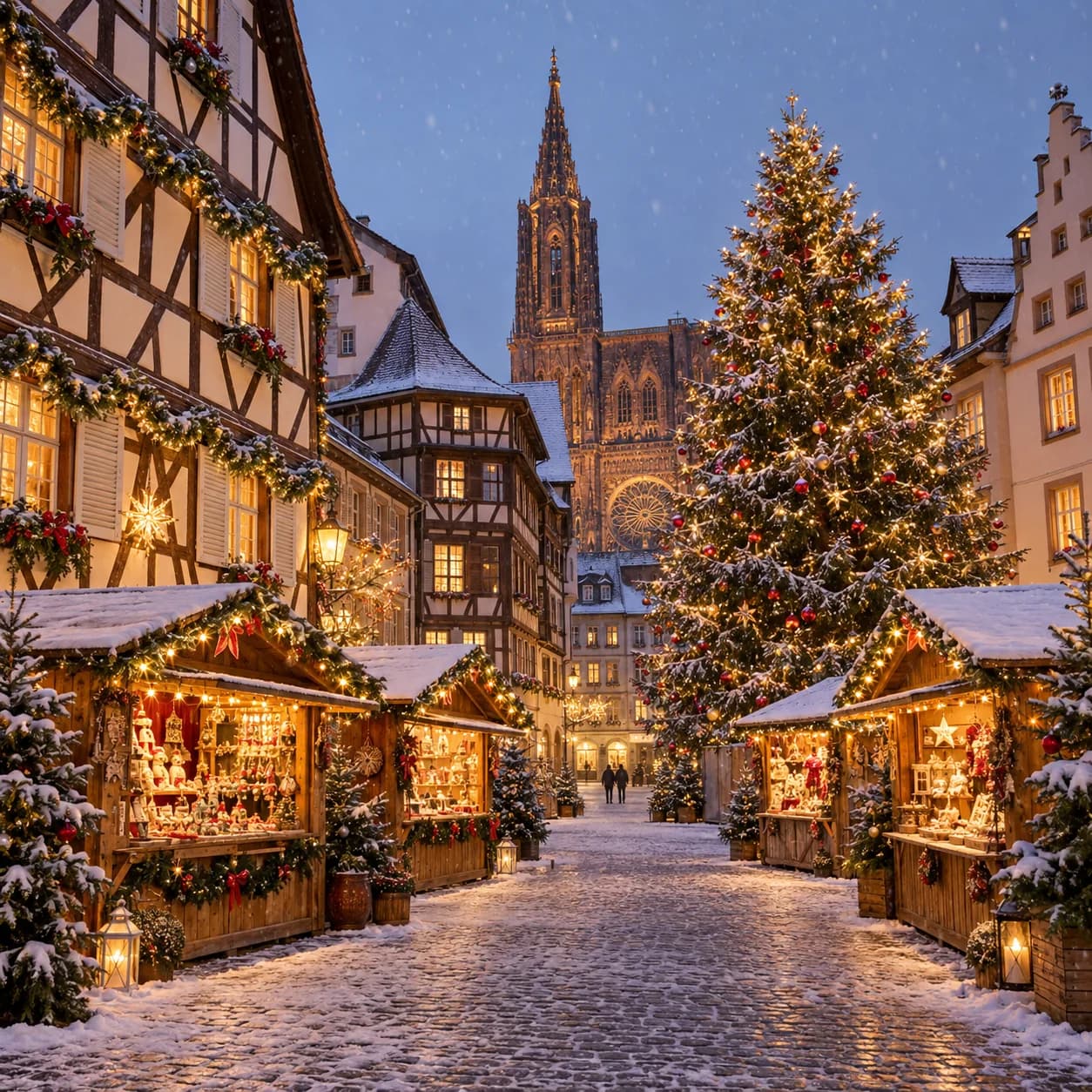 Photo réaliste: Coloriage du marché de Noël de Strasbourg