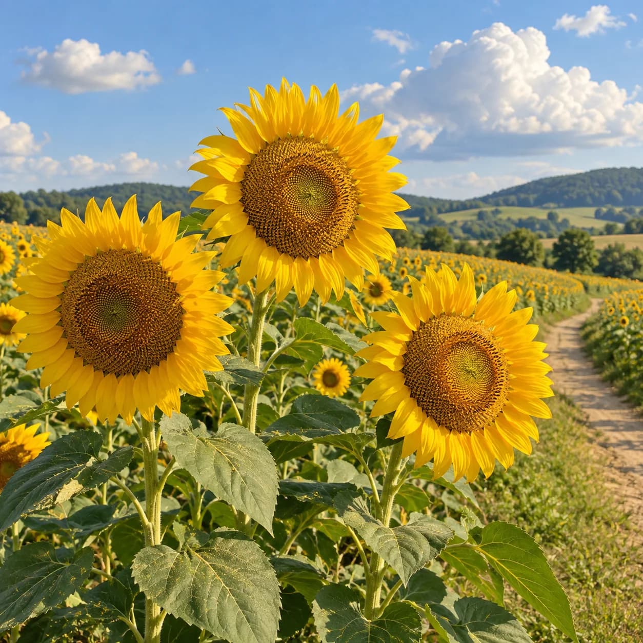 Photo réaliste: Coloriage de tournesols
