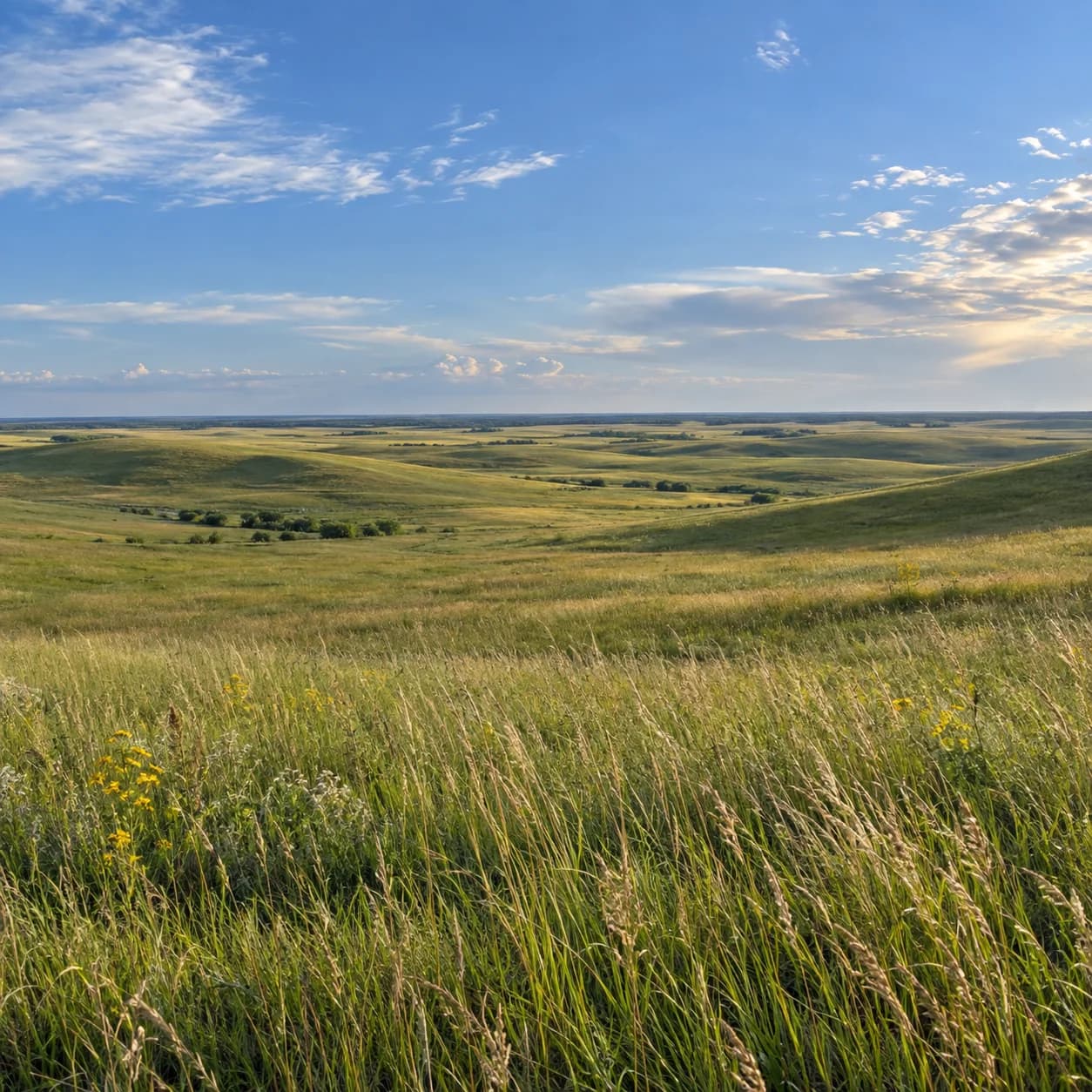 Realistic source: Tallgrass prairie wide panorama coloring page